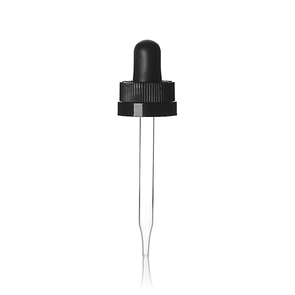 20-400 BLACK PP RIB SIDE CRC DROPPER ASSEMBLY - 7 X 76MM PIPETTE 0.8CC OUTPUT