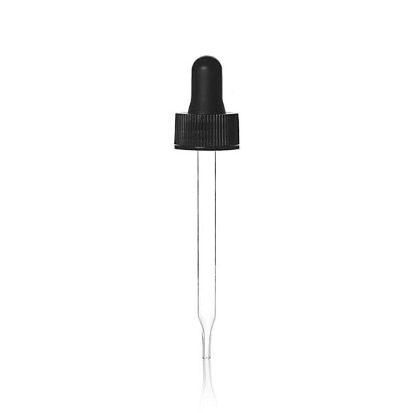 20-400 BLACK RIB SIDE PP NITRILE BUTADIENE RUBBER BULB - 7X88MM POINTED TAPERED GLASS PIPETTE .8CC DRAW ORIFICE