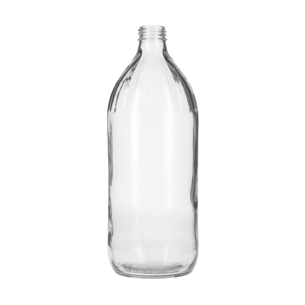 32OZ FLINT GLASS VINEGAR ROUND BOTTLE - 28-1768 NECK