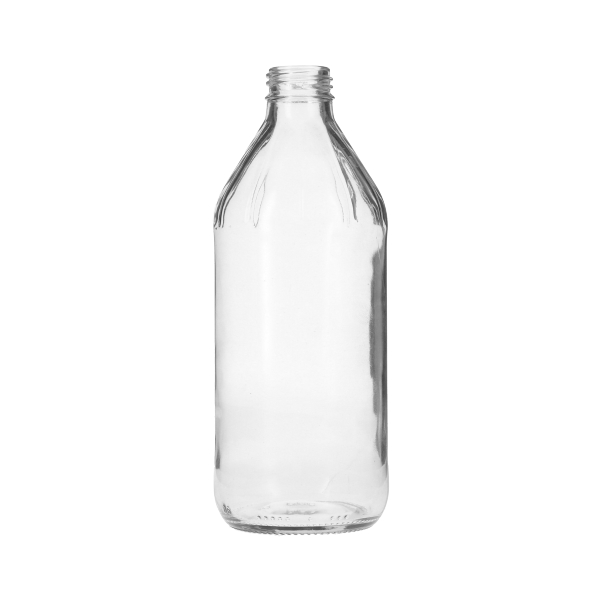 16OZ FLINT GLASS VINEGAR BOTTLE ROUND - 28-454 NECK