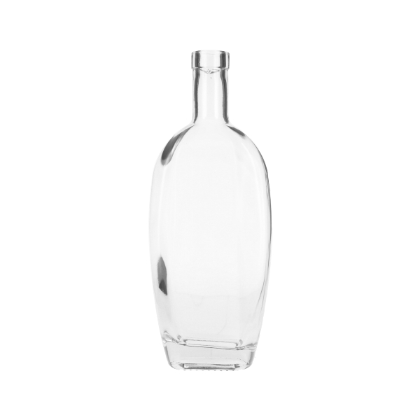 750ML FLINT GLASS WESTSIDE SPIRITS BOTTLE BAR TOP OBLONG - 21.5MM NECK