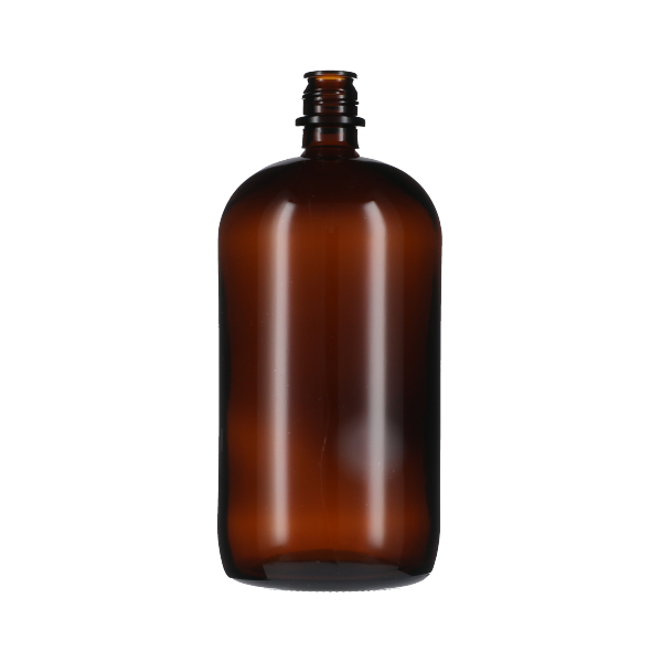 40OZ AMBER GLASS POUR-OUT ROUND - 28-430 NECK