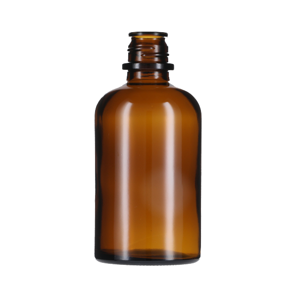 270CC AMBER POUR-OUT ROUND GLASS BOTTLE - 28-430 NECK