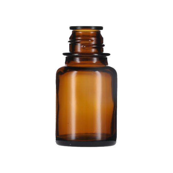 60CC AMBER POUR-OUT ROUND GLASS BOTTLE - 28-430 NECK