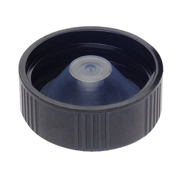 28-400 BLACK RIB SIDE SMOOTH TOP PHENOLIC PLASTIC CAP - TAPERSEAL (LDPE CONE) LINER-detail image