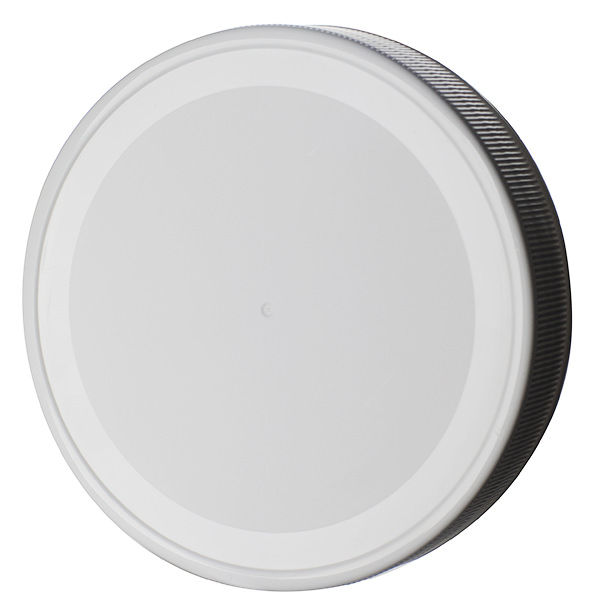 110-400 WHITE PP DEEP SKIRT FINE RIB / MATTE CENTER / SMOOTH RING / RING TOP FLAT SEAL - PE FOAM LINER-detail image