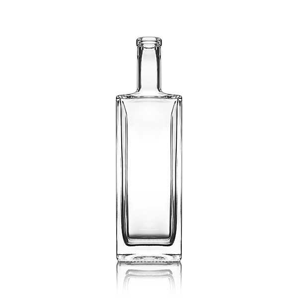 750ML FLINT GLASS LIBERTY SPIRITS BAR TOP RECTANGULAR BOTTLE - 21.5MM NECK