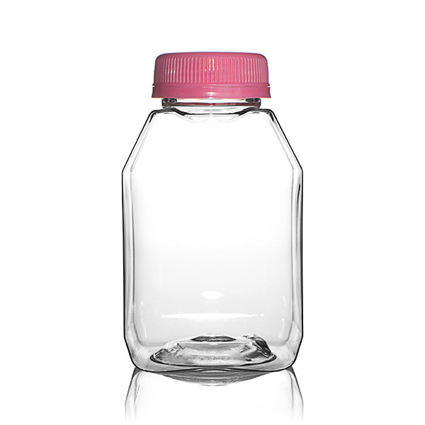 8OZ CLEAR PET WIDE MOUTH SQUARE BEVERAGE BOTTLE - 38-385-detail image