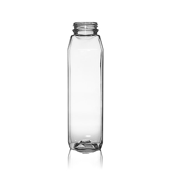 12OZ CLEAR WIDE MOUTH BEVERAGE SQUARE PLASTIC - 38-385 NECK