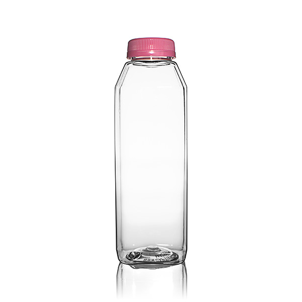 16OZ CLEAR WIDE MOUTH BEVERAGE SQUARE BOTTLE - 38-385 NECK-detail image