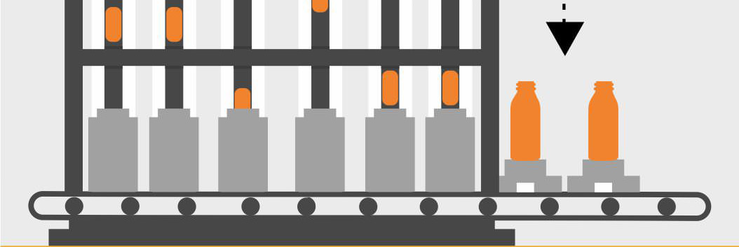 Feeder sent gobs to forming machine
