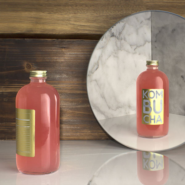 16OZ FLINT BOSTON ROUND GLASS BOTTLE - 28-400 NECK-detail image