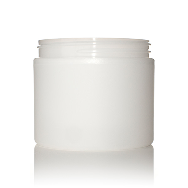 4OZ NATURAL PP FROSTED FINISH STRAIGHT BASE ROUND DOUBLE WALL JAR ROUND- 70-400 NECK