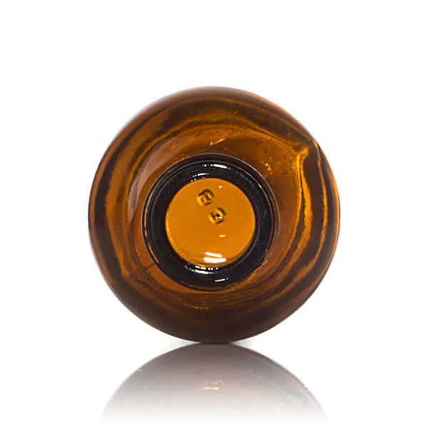 2OZ AMBER GLASS BOSTON SMALL TRANSFER BEAD ROUND - 20-400 NECK-detail image