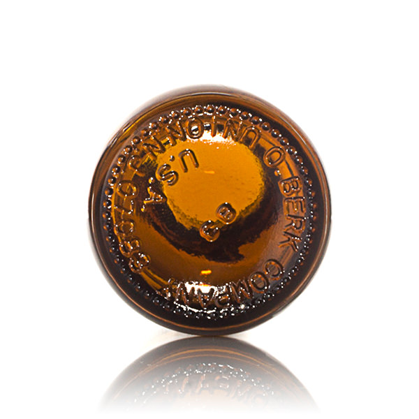 2OZ AMBER GLASS BOSTON SMALL TRANSFER BEAD ROUND - 20-400 NECK-detail image