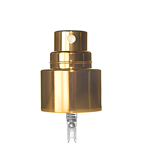 24-410 SHINY GOLD SMOOTH SIDE SINFONIA FINE MIST SPRAYER WITH OVERCAP - 0.07ML OUTPUT