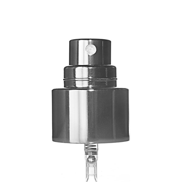 24-410 SHINY SILVER SMOOTH SIDE SINFONIA FINE MIST SPRAYER WITH OVERCAP - 0.07ML OUTPUT