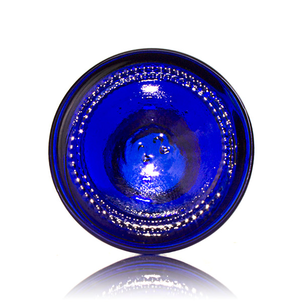 1OZ COBALT BLUE BOSTON ROUND GLASS BOTTLE - 20-405 NECK-detail image