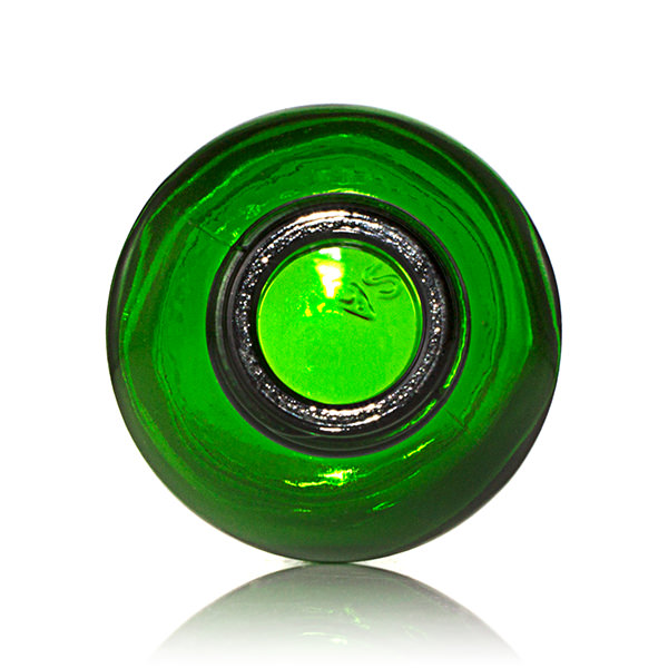 2OZ GREEN BIG BEAD BOSTON ROUND GLASS BOTTLE - 20-400-detail image