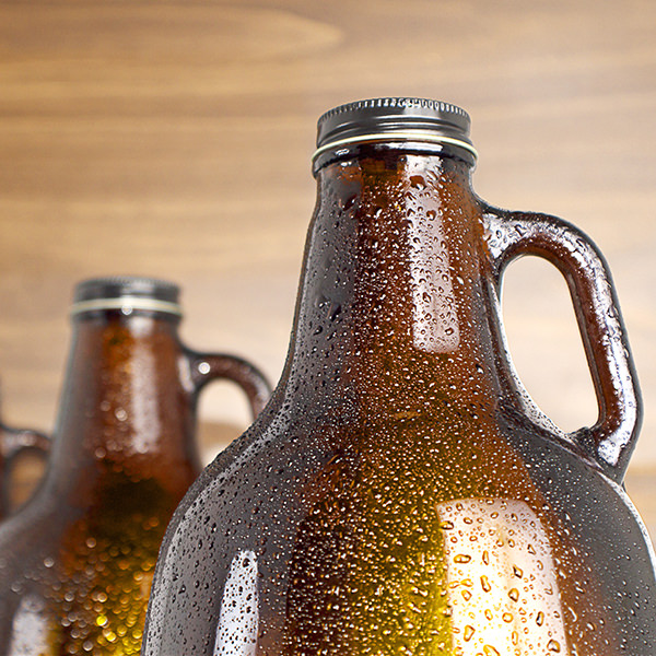 64OZ AMBER GLASS SIERRA GROWLER ROUND - 38-405 NECK-detail image