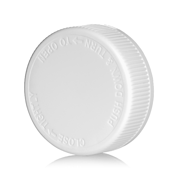 45-400 WHITE RIB SIDE / MATTE TOP PP PUSH DOWN AND TURN CRC CAP