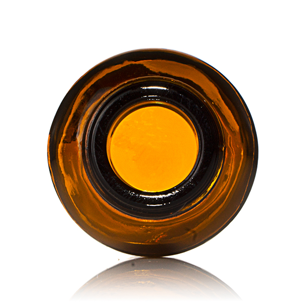 1OZ AMBER BOSTON ROUND GLASS BOTTLE - 20-400 NECK-detail image