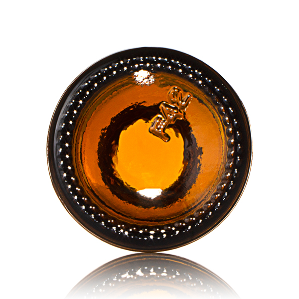 1OZ AMBER BOSTON ROUND GLASS BOTTLE - 20-400 NECK-detail image