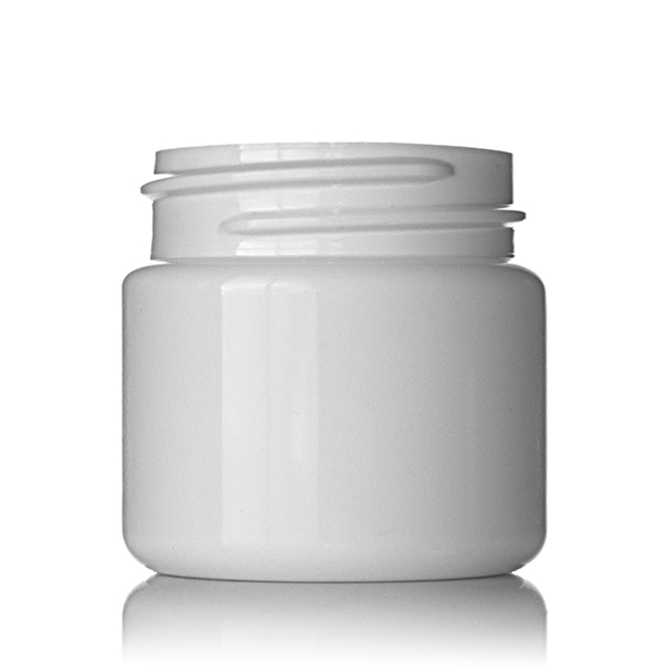 1OZ WHITE PET WIDE MOUTH ROUND - 38-400 NECK