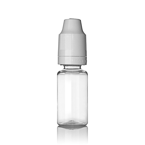 10ML CLEAR PET E-JUICE BOTTLE - 12MM NECK