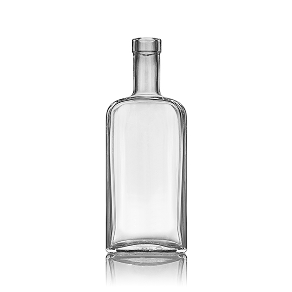375ML FLINT GLASS DODGE CITY SPIRITS BOTTLE BAR TOP - 18.5MM NECK