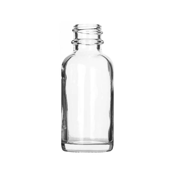 1OZ FLINT BIG BEAD BOSTON ROUND GLASS BOTTLE 20-400 NECK
