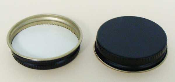 38-400 NATURAL THREADS, KNURLS, & CURL TIN-PLATE STEEL METAL CONTINUOUS THREAD (CT) CAP WITH PULP POLY LINER
