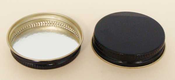 38-400 CLEAR THREADS, KNURLS, & CURL TIN-PLATE STEEL METAL CONTINUOUS THREAD (CT) CAP WITH PULP ALUMINUM LINER