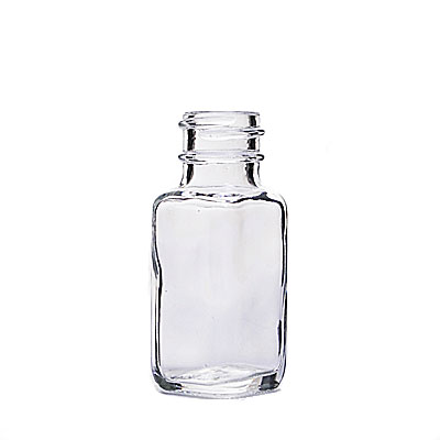 0.5OZ FLINT FRENCH SQUARE GLASS BOTTLE - 20-400 NECK