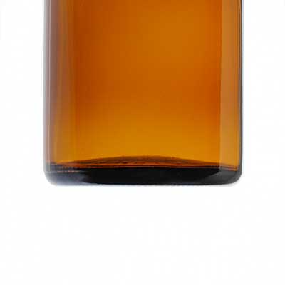 120CC AMBER POUR-OUT ROUND GLASS BOTTLE - 28-430 NECK-detail image