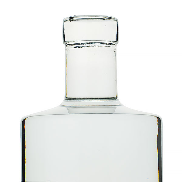 375ML FLINT GLASS JERSEY BAR TOP SPIRITS BOTTLE ROUND WITH 18.5-CORK NECK FINISH-detail image