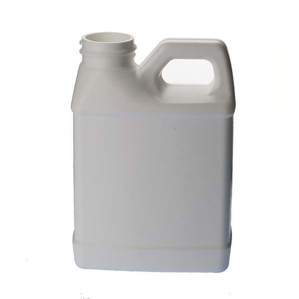 8OZ WHITE HDPE F-STYLE RECTANGULAR  WITH 28-400 NECK FINISH