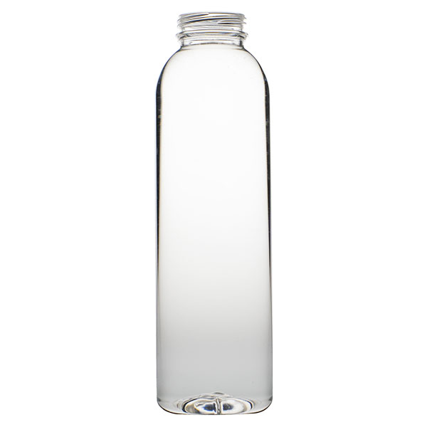 16OZ CLEAR WIDE MOUTH BEVERAGE CYLINDER ROUND PLASTIC BOTTLE - 38-385 NECK
