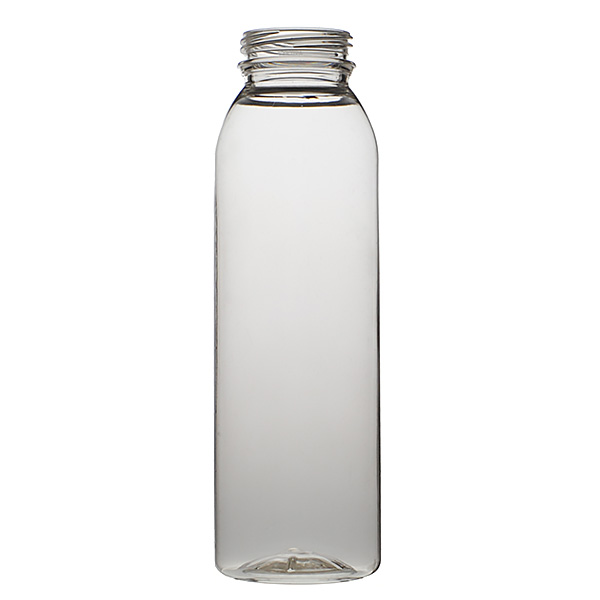 12OZ CLEAR WIDE MOUTH BEVERAGE CYLINDER ROUND PLASTIC BOTTLE - 38-385 NECK