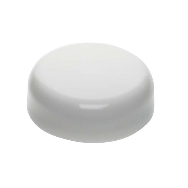 48-400 WHITE SMOOTH SIDE SMOOTH TOP DOME STYLE PLASTIC CT CAP - NO LINER