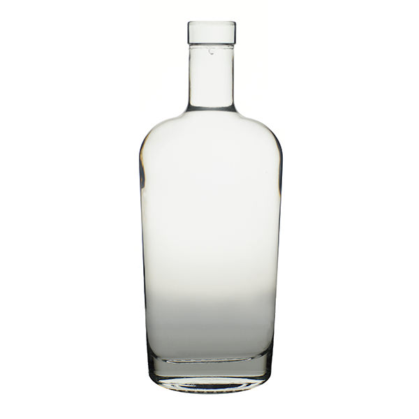 375ML FLINT PHILADELPHIA FLASK SPIRITS BOTTLE BAR TOP OVAL - 18.5MM NECK-detail image