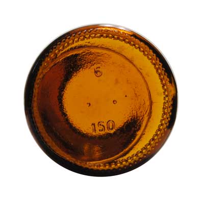150CC AMBER GLASS WIDE MOUTH PACKER ROUND WITH 45-400 NECK FINISH-detail image