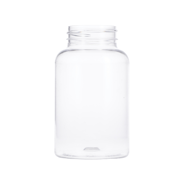 250CC CLEAR PET PACKER BOTTLE ROUND WITH 45-400 NECK FINISH