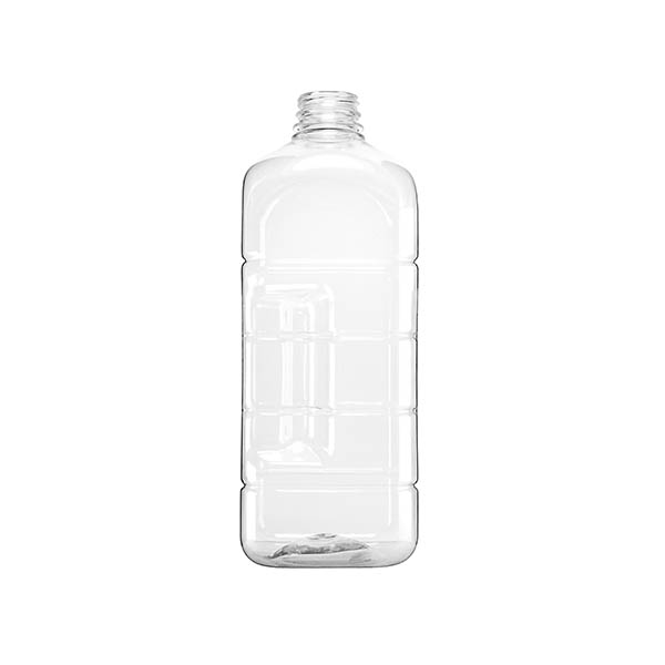 64OZ CLEAR PET PINCH GRIP BEVERAGE BOTTLE SQUARE WITH 38-DBJ NECK FINISH