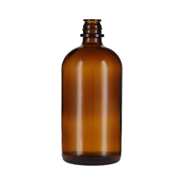 20OZ AMBER GLASS POUR-OUT ROUND - 28-430 NECK