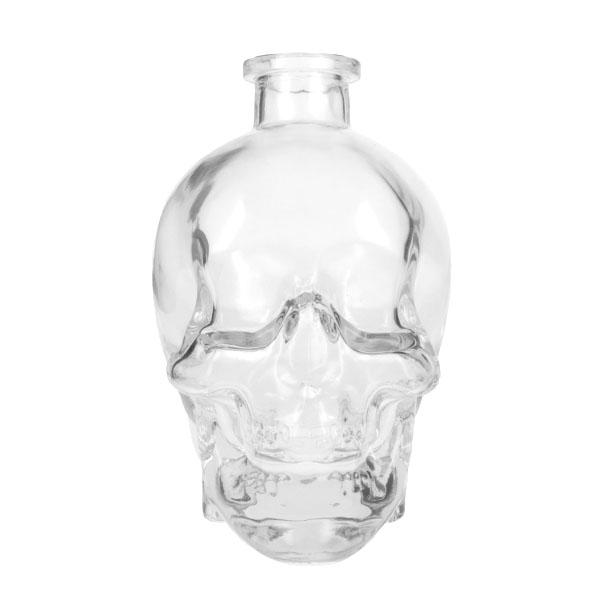 N1012919 : 750ML SUPER FLINT GLASS SKULL SPIRITS BAR TOP OBLONG WITH 21.5MM NECK