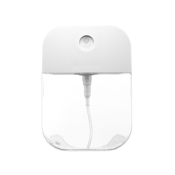 N1012949 : 30ML CLEAR PETG TRAVEL SPRAYER WITH WHITE ABS ACTUATOR RECTANGULAR
