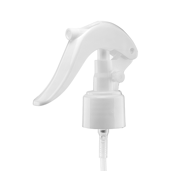86910011 : 24-410 WHITE PP MINI TRIGGER SPRAYER WITH ON/OFF BUTTON LOCK - 8" DTL .25CC OUTPUT
