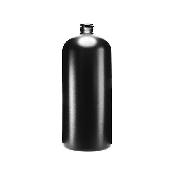 38440047: 1L BLACK HDPE BOSTON ROUND WITH 28-410 NECK FINISH